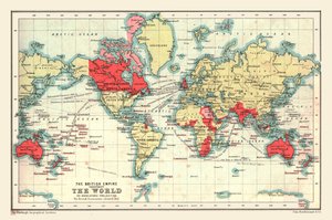 Mapa świata przedstawiająca Imperium Brytyjskie, 1902. autorstwa Unbekannt