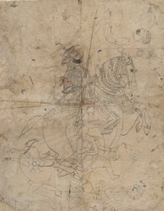 Kult Brijnathanjiego i Swaminiego recta, portret jeździecki odwrócony, K. 1800. autorstwa Unbekannt