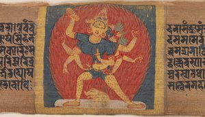 Gniewna Ośmioramienna i Trójtwarzowa Bogini Tara Marichi..., ca. 1090. autorstwa Unbekannt