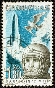 Jurij Gagarin, sowiecki rosyjski kosmonauta, 1961 autorstwa Unbekannt