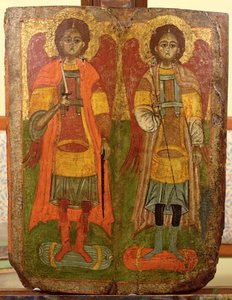 Archaniołowie Michał i Gabriel, ikona bizantyjska, wczesny okres, X-XI w. autorstwa Unbekannt Unbekannt