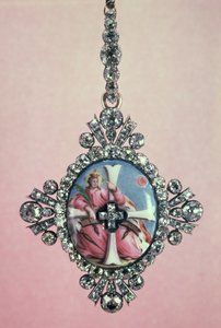 Odznaka Orderu Świętej Katarzyny, srebrna wysadzana brylantami i miniatura emaliowana, 1770-80 autorstwa Unbekannt Unbekannt