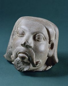 Głowa cudzoziemca z polerowanego piaskowca, Sarnath, III wiek p.n.e autorstwa Unbekannt Unbekannt