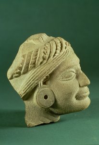 Głowa z turbanem z polerowanego piaskowca, Sarnath, III wiek p.n.e autorstwa Unbekannt Unbekannt