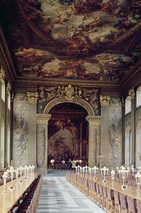 Sufit wejścia do Painted Hall, Old Royal Naval College, Greenwich, Londyn autorstwa Unbekannt Unbekannt
