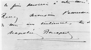 Pismo odręczne i podpis Napoleona Bonaparte (1769-1821) (pióro i tusz na papierze) autorstwa Unbekannt Unbekannt