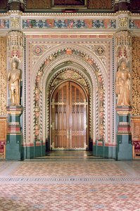 Houses of Parliament, Wejście do Robing Room, Royal Gallery, c.1841, Sir Charles Barry, (1795-1860) i Augustus Pugin, (1812-52) Westminster, Londyn, Wielka Brytania autorstwa Unbekannt Unbekannt