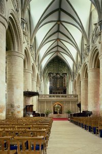 Wnętrze nawy głównej, katedra w Gloucester, Gloucestershire, początek XII wieku autorstwa Unbekannt Unbekannt