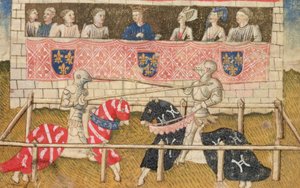 John Chalon z Anglii i Lois de Beul z Francji, z Rękopisu Królewskiej Zbrojowni, 1448 autorstwa Unbekannt Unbekannt