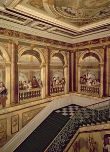 Pałac Kensington, Widok na Wielkie Schody Królów, Szkoła Angielska, (XVII w.) Londyn, Wielka Brytania autorstwa Unbekannt Unbekannt