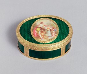 Złota i emaliowana tabakierka Ludwika XVI, Pierre-Francois Drais, Paryż, 1774