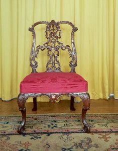Mahoniowe krzesło z oparciem w stylu Chippendale autorstwa Unbekannt Unbekannt