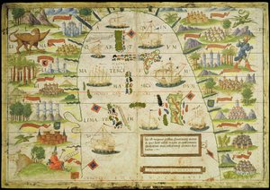 Mapa Morza Chińskiego, z faksymile „Atlasu Millera” Pedro i Jorge Reinel oraz Lopo Homema, wykonana w 1519 roku