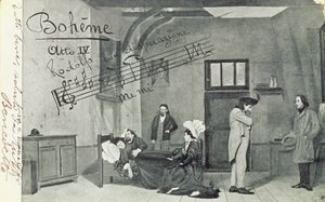 Scena z IV aktu opery „Cyganeria”, Giacomo Pucciniego (1858-1924) (fot. bw) autorstwa Unbekannt Unbekannt