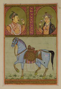 Shah Jahan (1592-1666) i Muntaz Mahal, jego żona (zm. 1629), Mughal autorstwa Unbekannt Unbekannt
