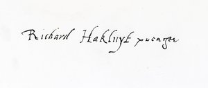 Podpis Richarda Hakluyta (ok. 1552-1616) autorstwa Unbekannt Unbekannt