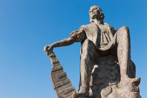 Posąg Krzysztofa Kolumba w klasztorze La Rabida, prowincja Huelva, Andaluzja, południowa Hiszpania. autorstwa Unbekannt Unbekannt