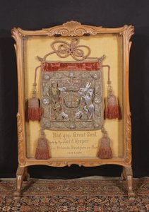 Torba Wielkiej Pieczęci, trzymana przez Lorda Strażnika, Sir Orlando Bridgemana (1667-72) autorstwa Unbekannt Unbekannt