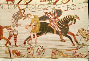 Normanowie zabijają ludzi Harolda, Bayeux Tapestry autorstwa Unbekannt Unbekannt