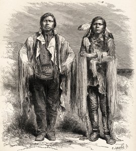 Dwóch Indian Ute, ilustracja ze „Świata w rękach”, sztychowana przez Charlesa Laplante (zm. 1903), opublikowana w 1878 r. autorstwa Unbekannt Unbekannt