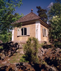 Widok magazynu z okazami w domu Carla Linnaeusa, Hammarby, Uppsala, Szwecja fot. autorstwa Unbekannt Unbekannt