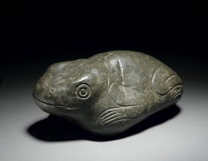 Rzadka kamienna żaba Azteków, ok. 1200-1521 autorstwa Unbekannt
