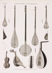 Seria ilustracji instrumentów muzycznych autorstwa Unbekannt