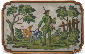 Blat stołu okolicznościowego z niemieckiego dębu i koralików, ok. 1740 autorstwa Unbekannter Künstler