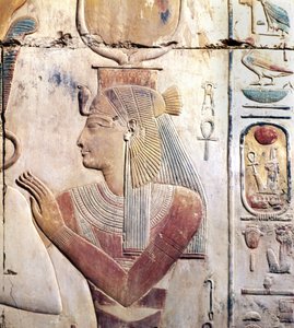 Abydos w Egipcie: Świątynia Ozyriaka Seti (Seti) I, Bogini ISIS.