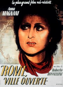 Rzym plakat filmowy otwarte miasto autorstwa Roberto Rosselliniego z Aldo Fabrizi i Anną Magnani 1944 autorstwa Unbekannt