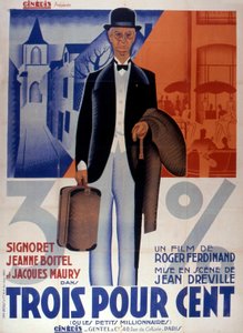 Trzyprocentowy plakat filmowy autorstwa JeanDreville 1933is Francja autorstwa Unbekannt