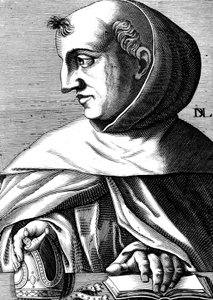 Albert Magnus (1193/1206-1280) niemiecki mnich dominikański, naukowiec, filozof i teolog, rycina autorstwa Unbekannter Künstler