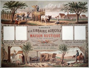 Almanach ilustrujący tradycyjne i nowoczesne metody uprawy. ok. 1870-80 (kolorowa litografia) autorstwa Unbekannter Künstler