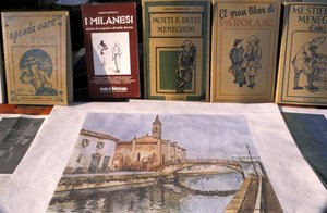 Handel antykami, Naviglio Grande, Mediolan, Lombardia, Włochy autorstwa Unbekannt