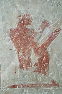 Płaskorzeźba w Muzeum Egipskim w Kairze : pisarz, Le Caire, Egipt autorstwa Unbekannt