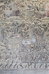 Płaskorzeźby na północnej galerii Angkor Wat w Kambodży autorstwa Unbekannter Künstler