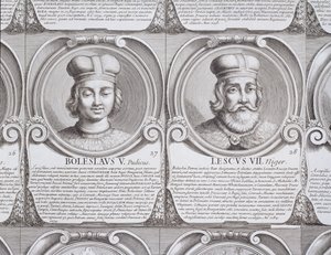 Bolesław V Wstydliwy i Leszek II Czarny, nr. 27 i 28 z „Seria chronologiczna książąt i królów polskich” (rycina) autorstwa Unbekannt