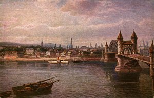 Bonn, Niemcy: Stary most na Renie (Alte Rheinbrücke) autorstwa Unbekannter Künstler