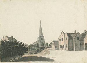 Brewood Grammar School: kolorowy rysunek piórkiem, bd [?XIX w.] autorstwa Unbekannt