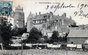 Bretania, Ille et Vilaine (35), Chateaugiron: widok zewnętrzny zamku - Pocztówka z 1904 autorstwa Unbekannt