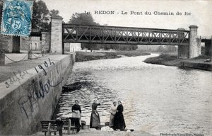 Bretania, Ille et Vilaine (35), Redon: most kolejowy - Pocztówka z 1904 r. autorstwa Unbekannt