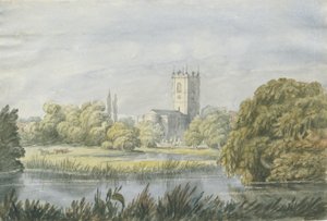 Burton-upon-Trent - "Stary" kościół: akwarela, nd [?XIX w.] autorstwa Unbekannt