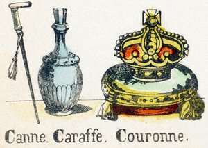 C - Canne Caraffe Crown - Alfabet - rozrywka dla dzieci - Obraz epinal, popularna seria c.1890 (ilustracja) autorstwa Unbekannt