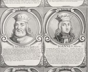 Kazimierza IV Jagiellończyka i Jana I Olbrachta, nr. 38 i 39 z „Seria chronologiczna książąt i królów polskich” (rycina) autorstwa Unbekannt