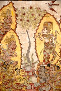 Malowidła na suficie w Pałacu Królewskim; bogowie i demony; Papier Gosa; park pałacowy Gili; Klungkung; Semarapura; Bali; Indonezja; Azja Południowo-Wschodnia; Azja autorstwa Unbekannt
