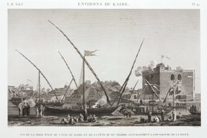 Obchody dorocznego otwarcia grobli na Kanale Kairskim, Egipt, ok. 1798 autorstwa Unbekannt