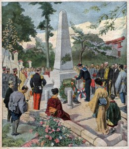 Ceremonia ku czci zmarłych, Japonia. Pomnik w Japonii. autorstwa Nicolas Liez