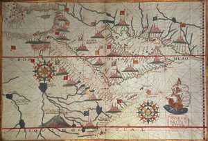 Wykres Arabii i wschodniej części Morza Śródziemnego, część Atlasu Portolan, c.1650 (pióro i atrament na papierze) autorstwa Unbekannter Künstler