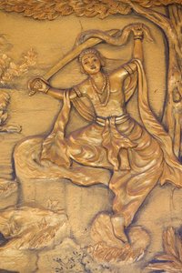 Chua Thiep Długa buddyjska pagoda. The Great Tonsure: Budda ścina włosy mieczem. Potem zmienił szaty księcia na szaty żebraka. Następnie rozpoczął poszukiwania oświecenia Thay Ninh. Wietnam autorstwa Unbekannt