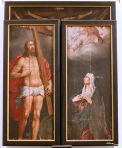 Kościół (Église Saint-Martin). Wnętrze. Tryptyk. Ukrzyżowanie. autorstwa Unbekannter Künstler